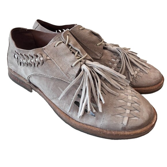 A.S.98 Shoes - A.S.98 ZURI Gray Leather Shoes Size 37 US  6.5-7 Tassel Lace Up AS 98 Oxford NEW